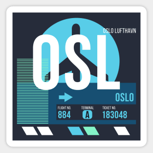 Oslo (OSL) Airport // Sunset Baggage Tag Magnet